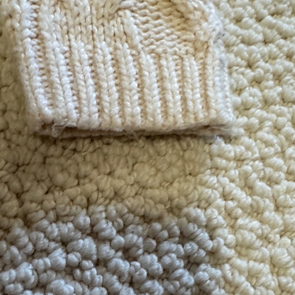 Mini Boden Cream Cable Knit Cardigan with Mustard Trim - Picture 5 of 13